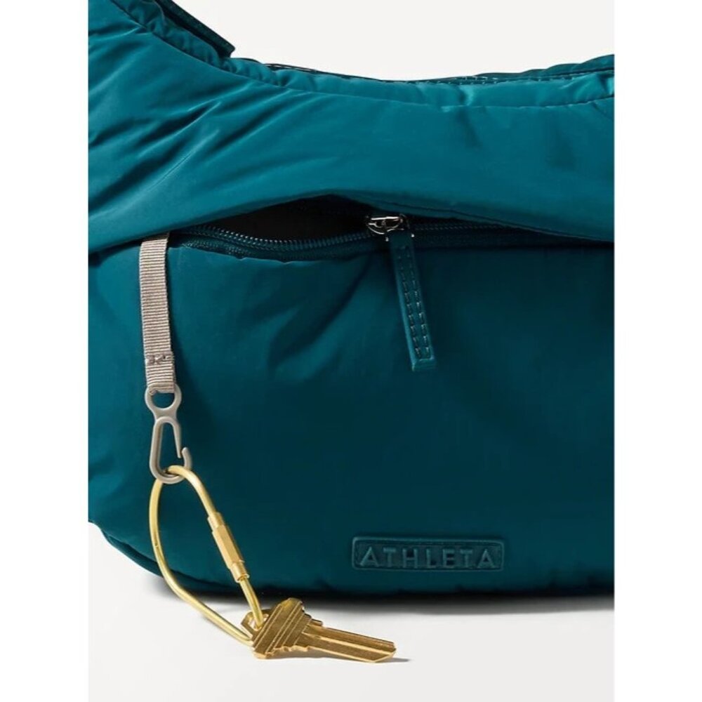 New Athleta All About Small Crossbody Hobo Bag Coastal Teal - Picture 4 of 6